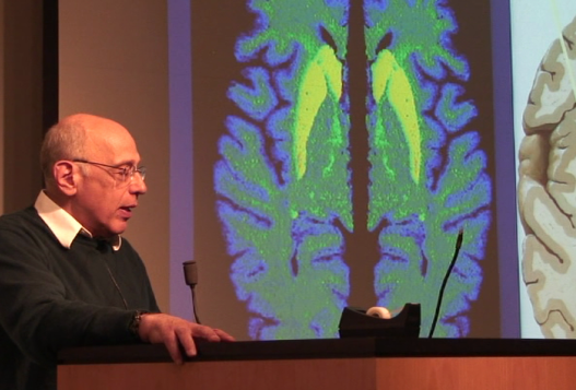 Dr. Edward Neuwelt presenting biomedical imaging research