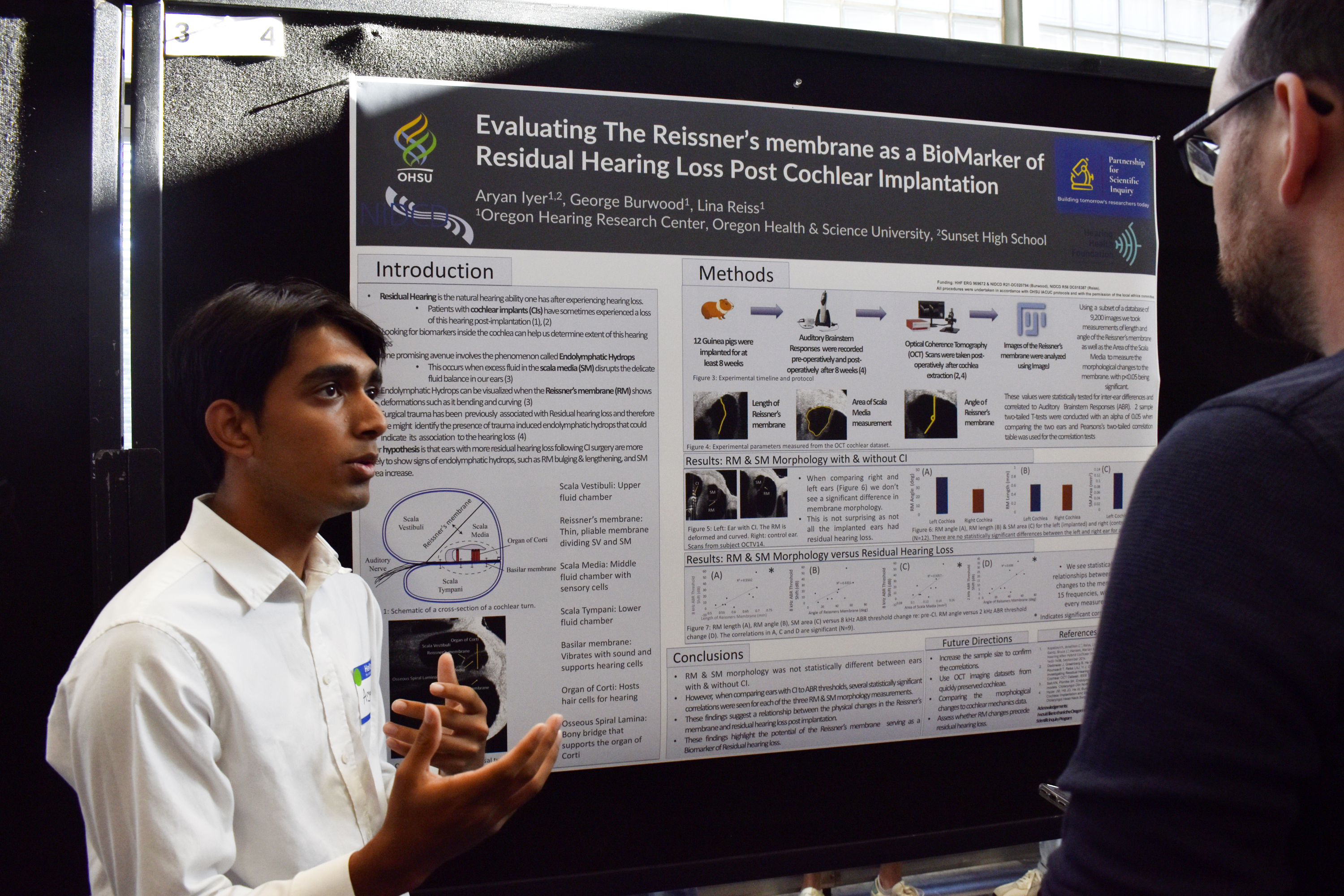 Aryan presenting his poster.